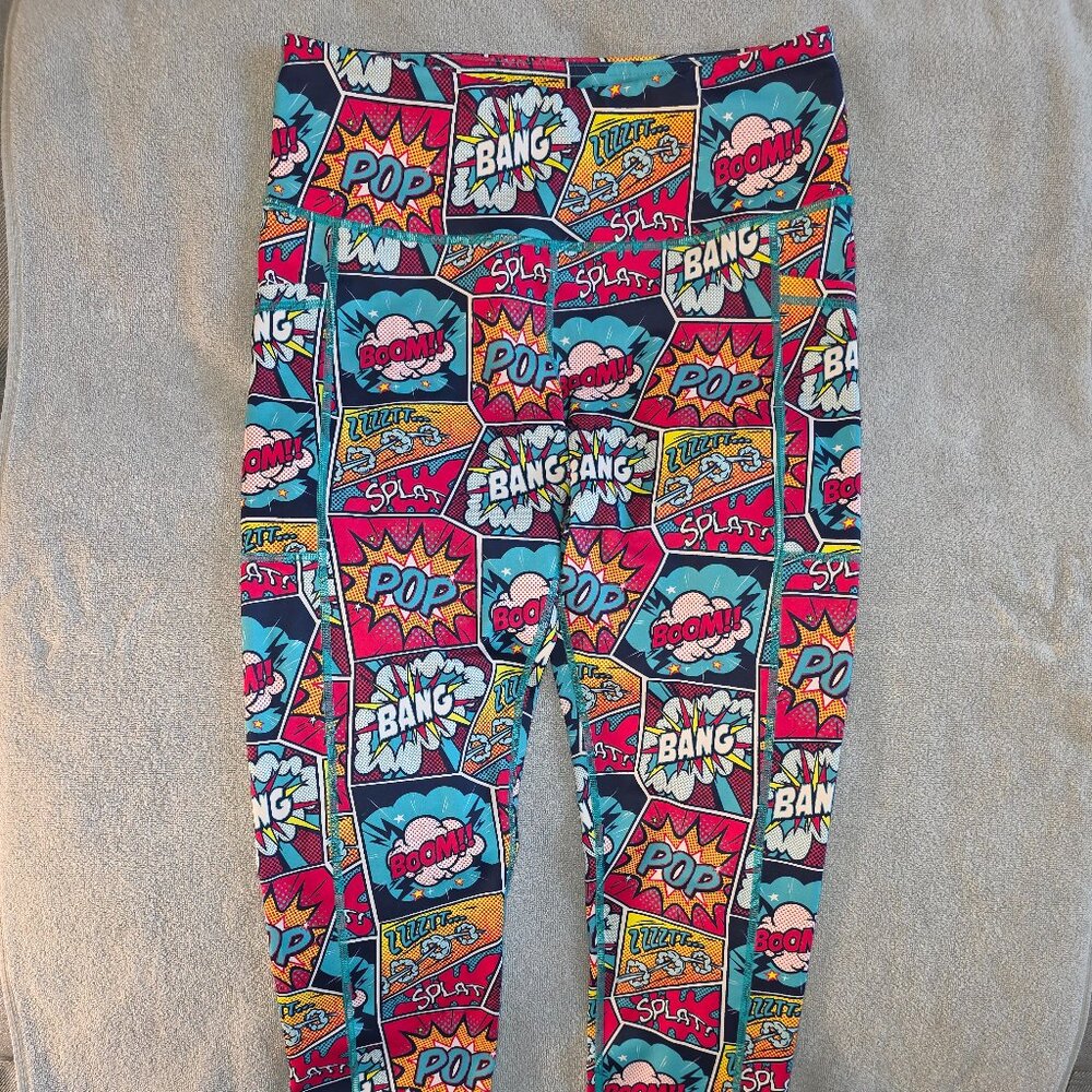 Comic print leggings, Size M, Constantly Varied Gear (CVG)